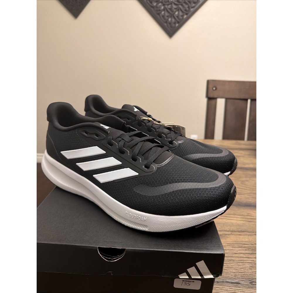 Adidas RunFalcon 5 IH7758 Cloud Foam Shoe Black White Men's Size 13 …Y1